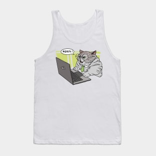 Cat work hard office notebook Tank Top